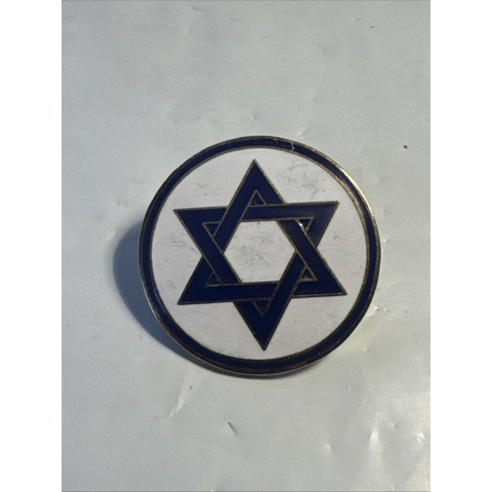 Vintage Star Of David Hat Coat PIN Israel Jewish Religious Charm